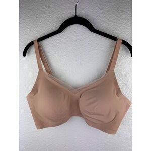 HONEYLOVE Shapewear Bra XL Beige Full Support Wireless Comfort Mesh Overlay‎